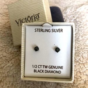 1/2 ct black diamond earrings